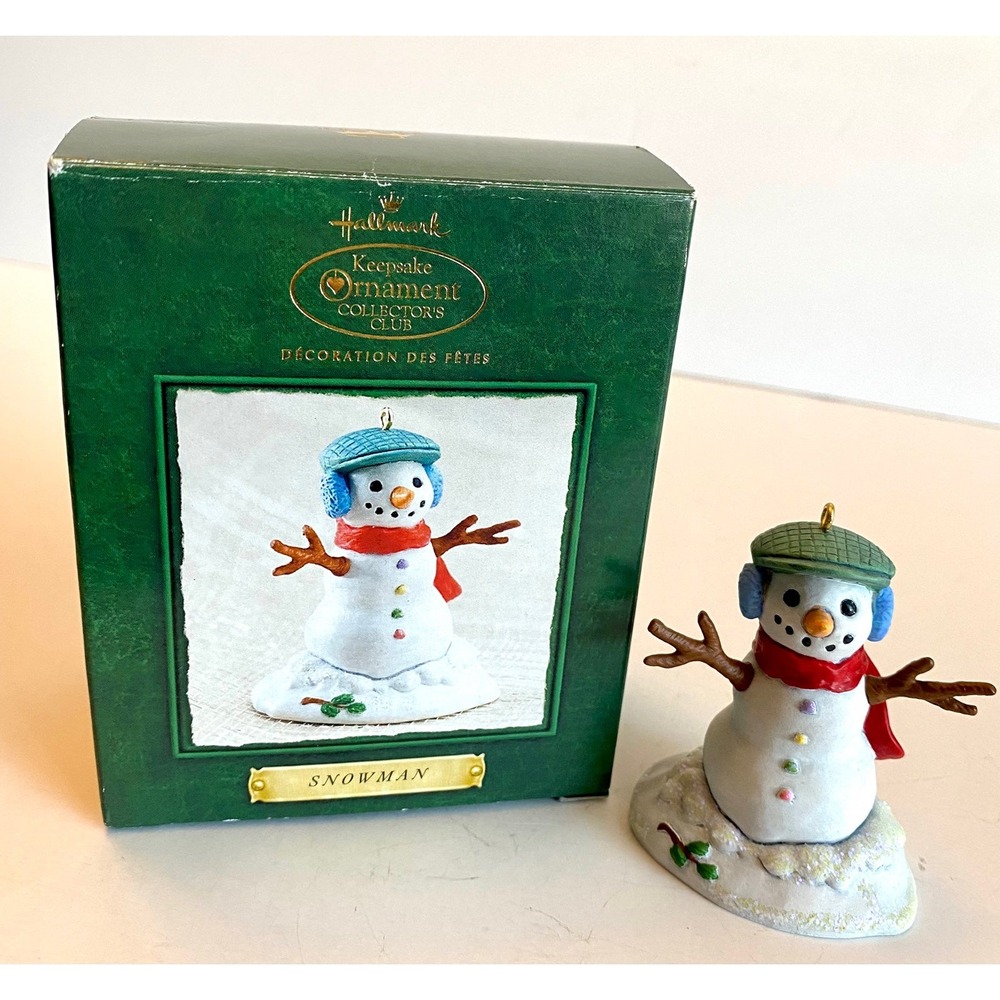 2002 Hallmark Keepsake Collector's Club Snowman Christmas Ornament Bricker
